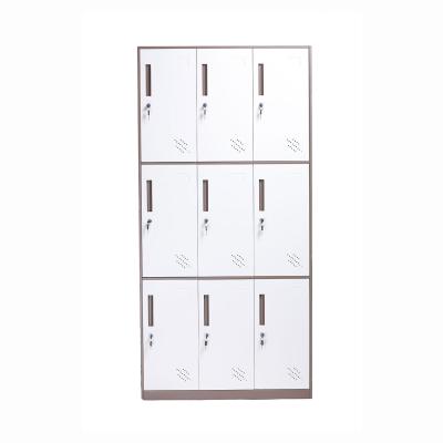 China YUANJU 9 Adjustable Door Locker 3 Row Workplace Locker Cabinet Metal Uniform Lockermetal Loker (Other) for sale