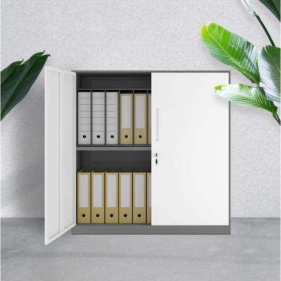 China YUANJU 2 Door Metal Adjustable Storage Cabinet Half Steel Office (Others) Filing Cabinet 2 Adjustable Shelves with Locker for Room, Office, Storage for sale