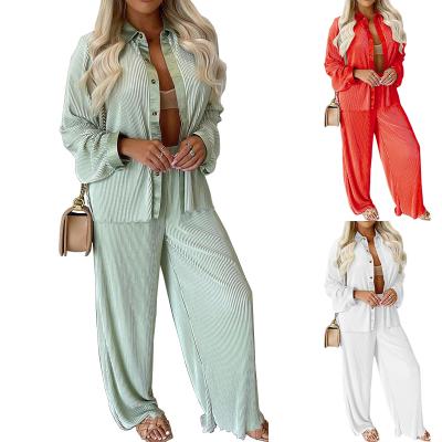 China Fashionable Women Sustainable Clothes Tops Sets Crop Top Two Piece Pants Set for sale