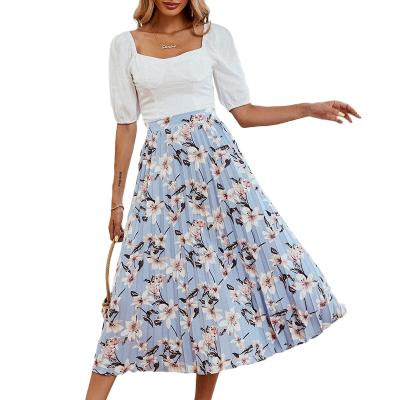 China Non-stretch Korean Fashion Long Skirt Casual Bohemian Pleated Skirt for sale