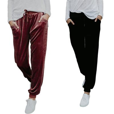 China Autumn Clothes Velvet Pants Women Antistatic Fashionable Joggers Pants for sale