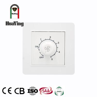 China ABS/PC Plastic New Design 5 Speed ​​Ceiling Fan Speed ​​Control Governor Wall Switch Plate for sale