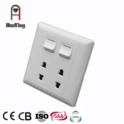 China Home white ABS plastic 10A 250V 2 way strip wall switch 2 way strip plastic socket for sale