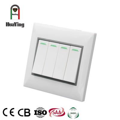 China ABS/PC 10A 250V 10A 250V White Plastic Strip Home 4 Plastic Single Way Dual Switch for sale