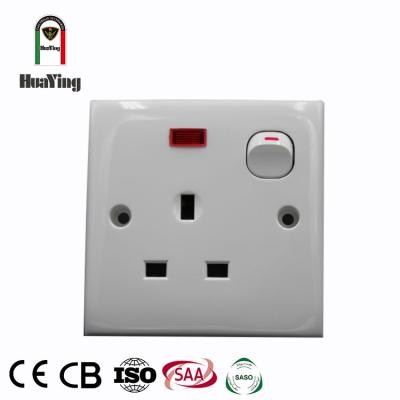 China English Standard Home Electrical Strip Mk 1 Pin 13A 3 Pin Wall Switch Electrical Socket for sale