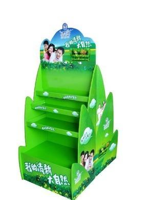 China K5 Corrugated Cardboard Floor Display Stands Panton Printing For Chain Stores for sale