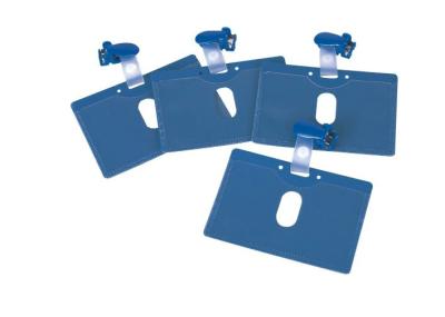 China Blue ABS Plastic flip top clip meeting PVC card holder, name Badge Holder Clip 30277 for sale