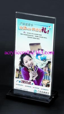 China T shaped transparent acrylic tabletop sign holder, acrylic menu holder, leaflet holder for sale