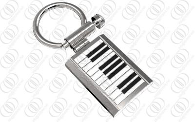 China 316L Stainless Steel Keychain Key Holder With Piano Keyboard Design for sale