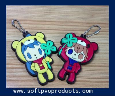 China Cute Doll Personalized Custom Key Chains / Plastic Keychains / Silicone Keyring with Logo for sale