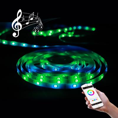 China Hotel/Home 10 Meters IP44 Waterproof Timing LED Music Multicolor Strip Light, Tuya Wifi Smart 5050 SMD RGB LED Strip for sale