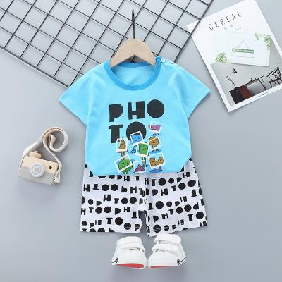 China New Style Smart Casual Baby Kids Boys Summer Cotton Clothes Children Clothing Set Short Sleeve Tops Shorts Casual Outfits for sale