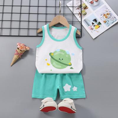 China Breathable boys and children's clothing vest sets children's bamboo cotton children's clothing for 2 pcs with wholesale price for sale