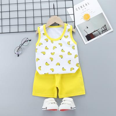 China Summer New Style Breathable Cotton Suit Vest Girl Shorts Clothes Baby Boy Suit Children's Sleeveless Clothes for sale