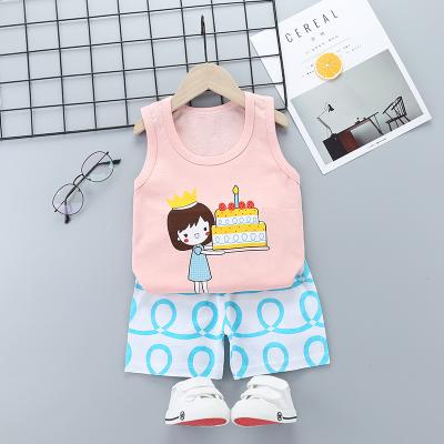 China To keep warm children's vest set summer cotton new girls' shorts set baby children's sleeveless wear for sale