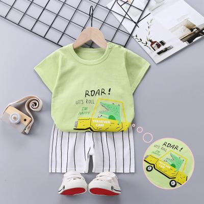 China To keep warm cotton summer shorts sheer sleeve shorts 2 pieces boys vest shorts suit baby set clothes wholesale for sale