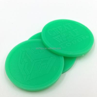 China Europe Different Size Cheap Custom Embossed Plastic Token Coins for sale