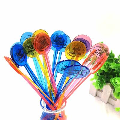 China Plastic Cocktail Beauty Drinks Colorful Messy Person Hard 21CM Eco-friendly Disposable for sale