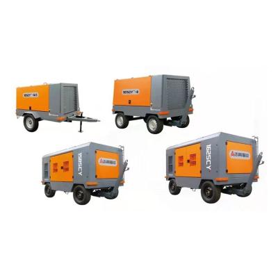 China Lubricated Low Noise Four Series Medium Mobile Diesel Portable Rotary Screw Air-Compressors for sale