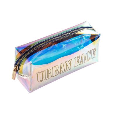 China Fashion B-02 Pvc Cosmetic Bag Makeup Travel Bag Pvc Toiletry Bag Clear Transparent Waterproof Portable Running Wash With Custom Logo for sale