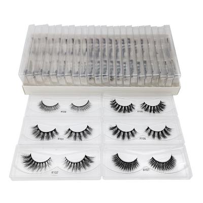 China Wholesale price seller false eyelashes tray 1pair false eyelashes M-02 natural soft magnetic false eyelashes 3d mink eyelashes for sale