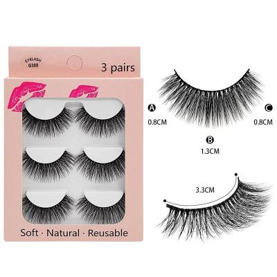 China M-01 3D Eyelash Natural Soft Mink Lashes Make Your Own Brand Custom Lash Packaging Box 3 Pair Luxury Private Label False Eyelash for sale