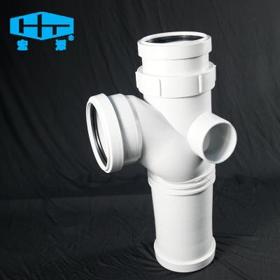 China Modern Silent Tube DN1451 Pipe Fitting HDPE HTPP UPVC Drain Pipe Branch Soundproof Tee 110*75 for sale