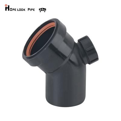 China Pipeline PE Drainag Fittings Soundproof Water Pipe Fitting DN160 45 Degree Elbow for sale