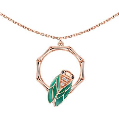 China The Other Jewelry 2022 New Style Fine Style Best Selling Chic Le Chan K Series Gold Diamond Enamel Necklace for sale