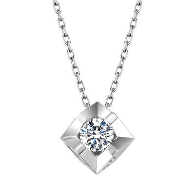 China Other Fine Jewelry Diamond Necklace High Quality Sparkly Shield 18K Gold Diamond Necklace for sale