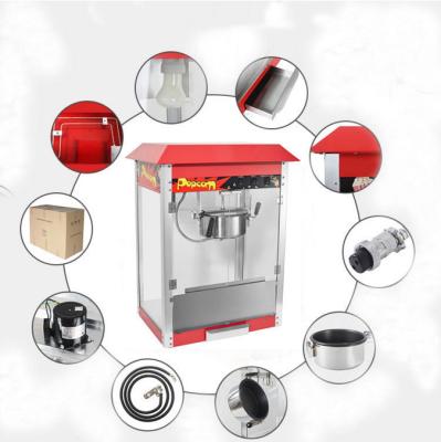 China Automatic Snack Factory Guangzhou Factory Price Commercial 8Oz Popcorn Making Machine Popcorn Maker Red Color With Roof for sale