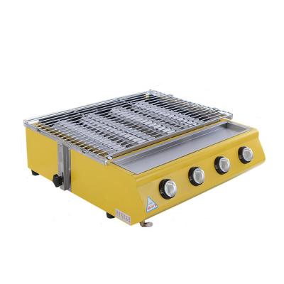 China Adjustable Oven Stainless Steel Smokeless BBQ Grill Top Gas Table Size Outdoor Gas Grill for sale