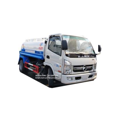 China Q235 carbon steel/Q304 stainless steel KAMA 4000 liters water tank truck for sale/the water sprayer truck for sale