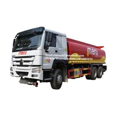 China Q235 carbon steel/aluminum HOWO 6*4 heavy duty fuel tank truck 20000 liters diesel tanker trucks for sale for sale