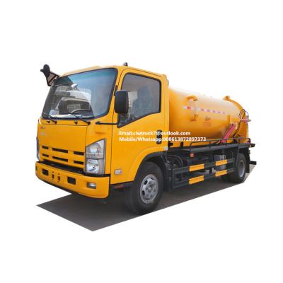 China Japanese carbon steel Q235 4*2 vacuum sewage suction tanker truck 5000liters 5 tons vacuum sewage tank truck for sale for sale