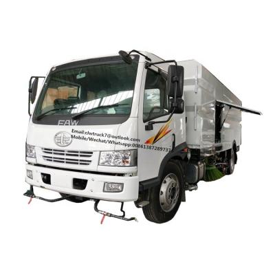 China Hotels FAW 6 Wheels Street Truck Right Hand Drive Street Cleaning Road Sweeper And Wash Truck For Sale for sale