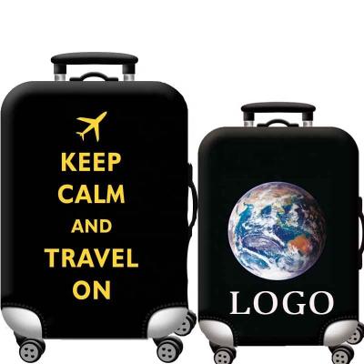 China Personalized Silicone Travel Printed Spandex Luggage Protector Custom Sublimated Luggage Protector Cover Luggage Travel Bags Cover for sale