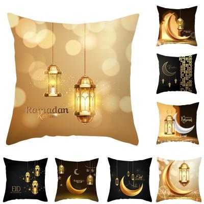 China Islamic Eid Mubarak Party Decorations 2023 Festival Pillow Covers Muslim Home Sofa Decoration Ramadan Kareem Pillowcase Cushion Cover For for sale