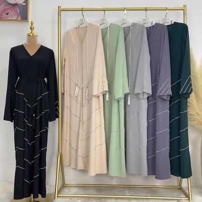 China Islamic Clothing Nida Diamond Dubai Abaya Of Ramadan Woman Muslim Dress New Design Wholesale Polyester Abya Dubai for sale