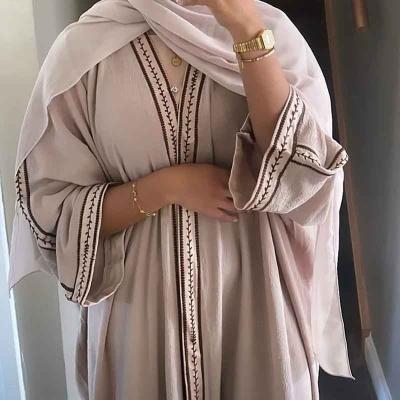 China Polyester Women Kaftan Dresses Islamic Clothing Ramadan Dubai Abaya Muslim Abaya Muslim Open Long Dress Women for sale