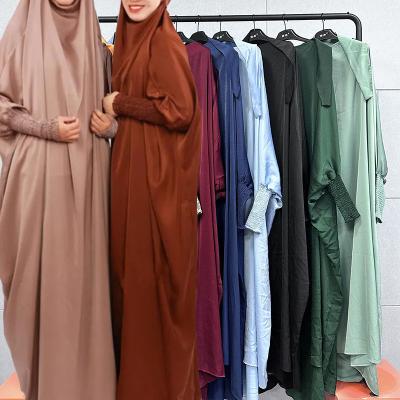 China Muslim Jilbab Women Hijab Abaya Khimar Dress Two Piece Set Islamic Clothing Niqab Muslim Dress Ramadan Gown Abayas Jilbab Abaya Full Coverage for sale