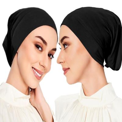 China Modal Muslim Women Full Cover Hijab Turban Islam Inner Headband Modal Inner Hijab Covers Muslim Underscarf Hat Stretch Turban Islamic for sale