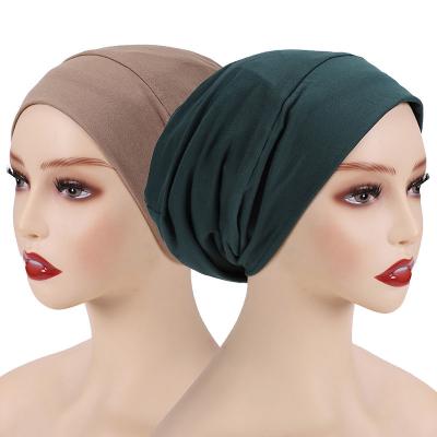 China Modal Muslim Hijab Undercaps With Satin Lined Underscarf Hat Underscarf Hat Stretch Satin Lining Underscarf Islamic Hat Tank Top Inner Hijab for sale