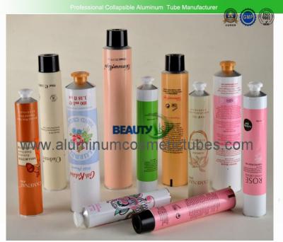 China Tubo plegable del metal de la loción del cuerpo, tubos cosméticos de aluminio vacíos de la belleza en venta