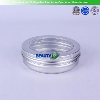 Cina 100ml svuotano i barattoli di alluminio d'imballaggio crema cosmetici con chiaro Windows in vendita