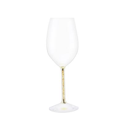 China High End Home Bar Set Gold Leaf Crystal Wine Glasses Embedded In Pure Gold Custom for sale