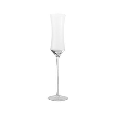 China Highly transparent clear crystal tall champagne glass bent champagne flutes clear champagne flutes for sale