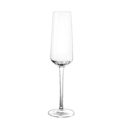 China Highly Transparent Clear Pure Handmade Champagne Flute Crystal Clear Lead Free Glass Glass Custom for sale