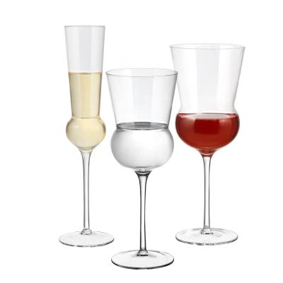 China Wholesale Clear Hand Samyo Long Swollen Stem Layla White Wine Glasses For Wedding Birthday Christmas for sale