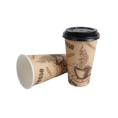 China 8oz/12oz/16oz Biodegradable Disposable Paper Coffee Cups With Lids Custom Logo Printing for sale